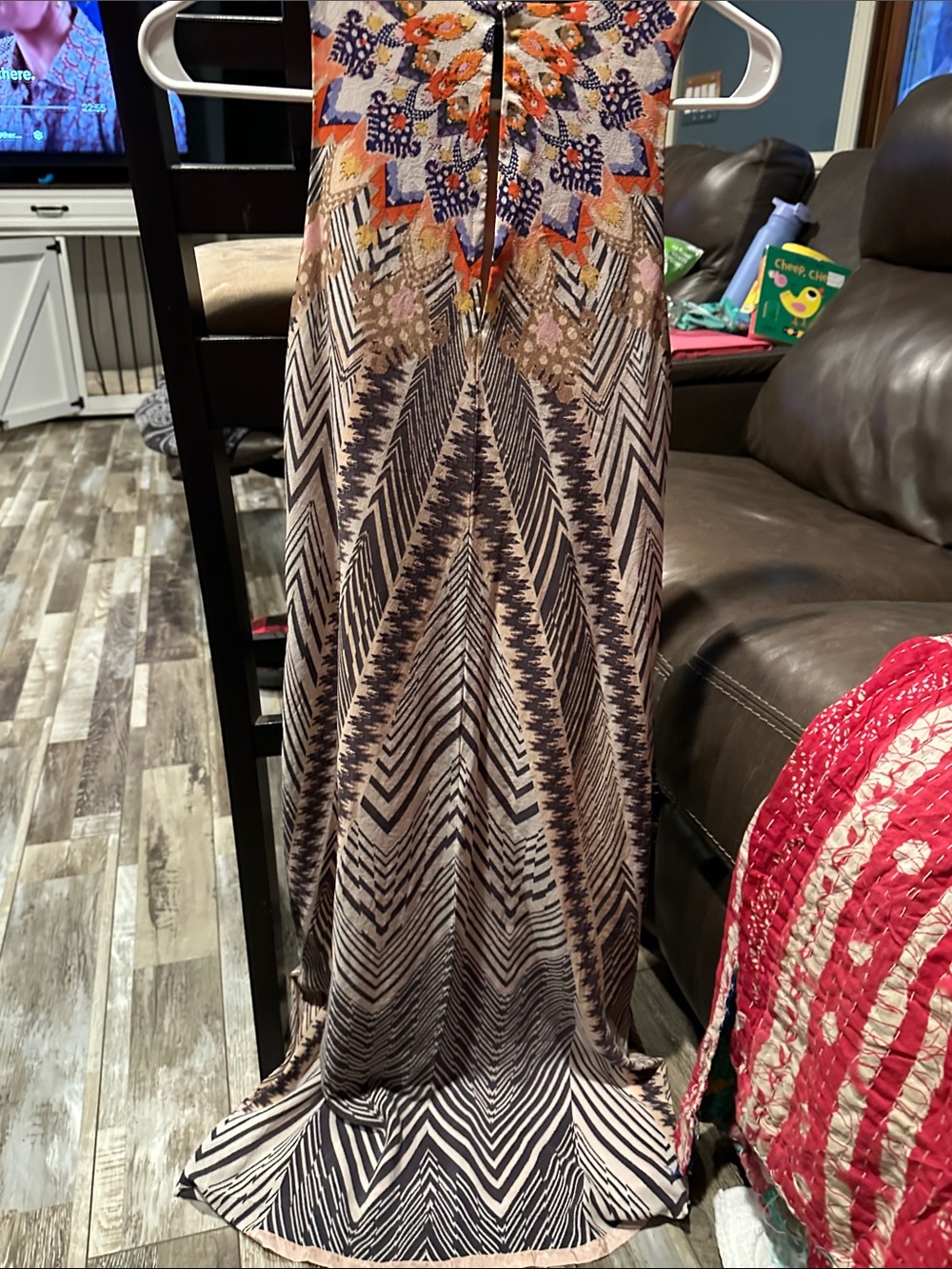 HD in Paris Maxi Dress — Orange, Blue, Beige, Black Pattern - Picture 4 of 8